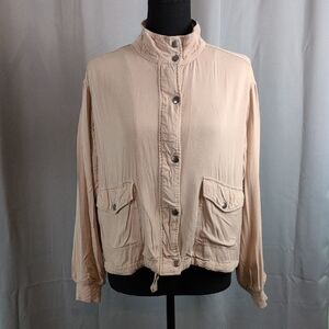 Chic Beige Utility Jacket for‎ Women